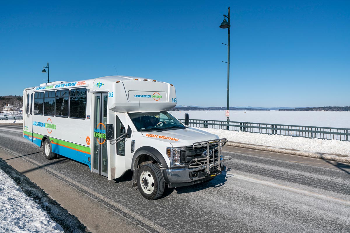 Lakes Region Explorer on the Nales Causeway in Winter
